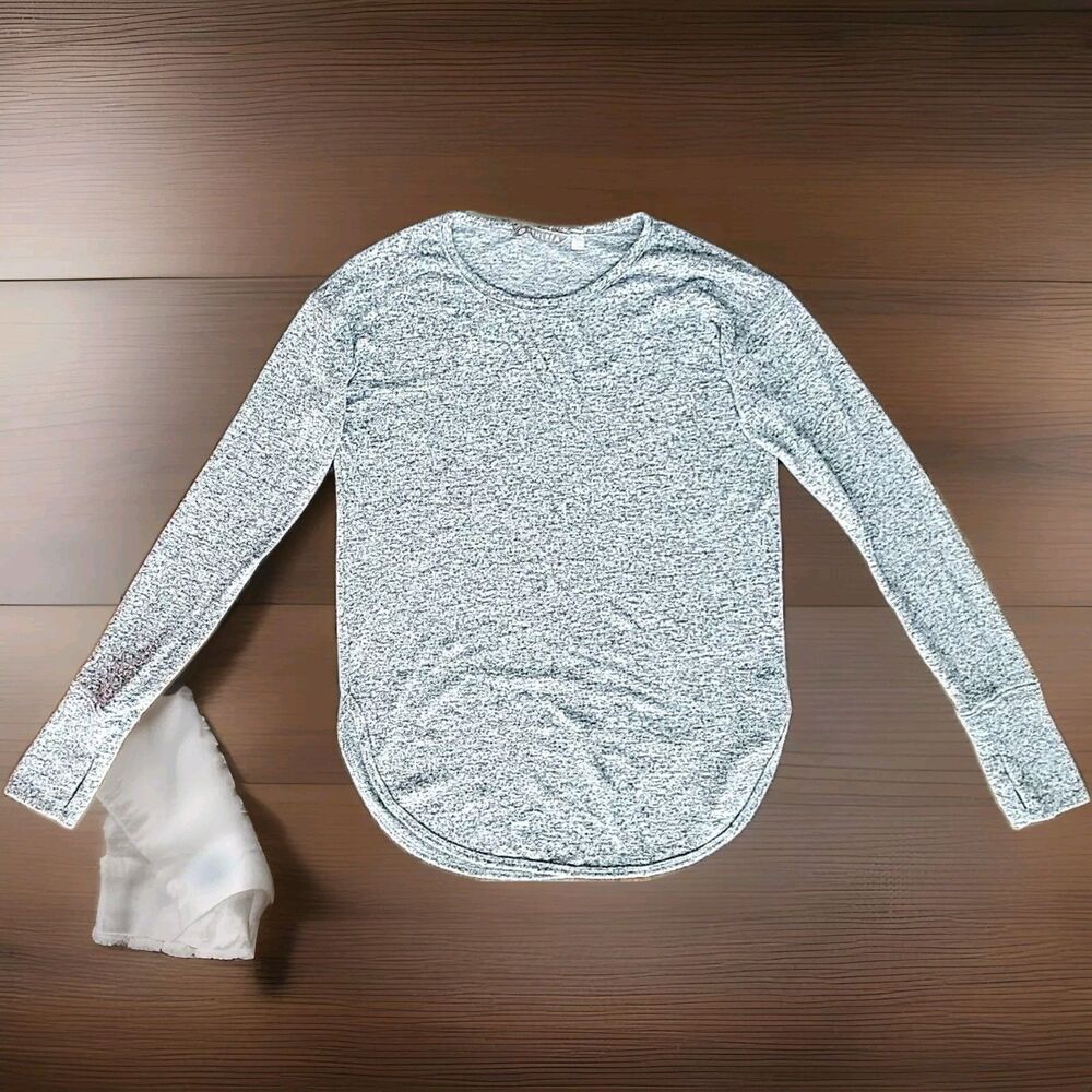 Athleta Women's Charcoal Heather Gray Pose Long Sleeve Thumb Holes Sz Xs